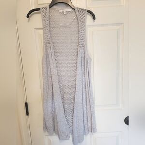 Lauren Conrad Grey Knit Sleeveless Cardigan